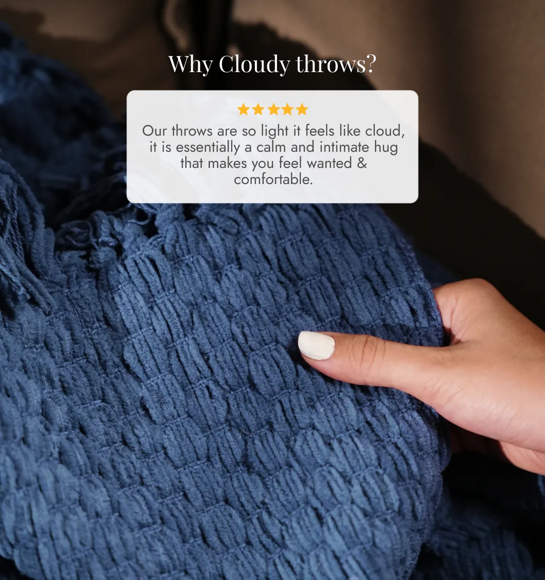 Cloudy Sofa Blanket - Blue Ash Zigzag - Image 7