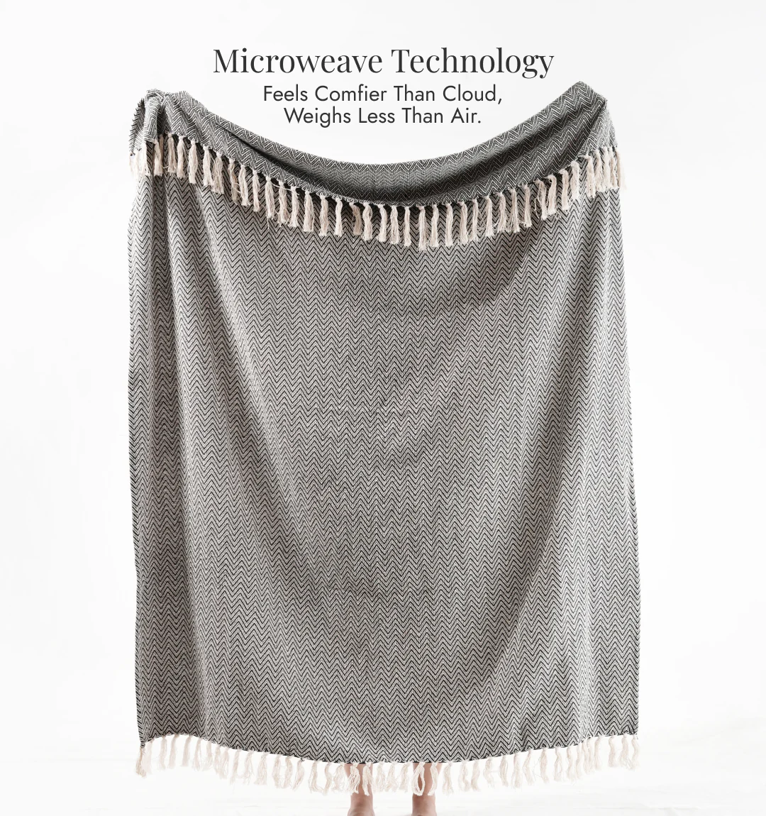 Cloudy Sofa Blanket - Charcoal Mist Zigzag - Image 3