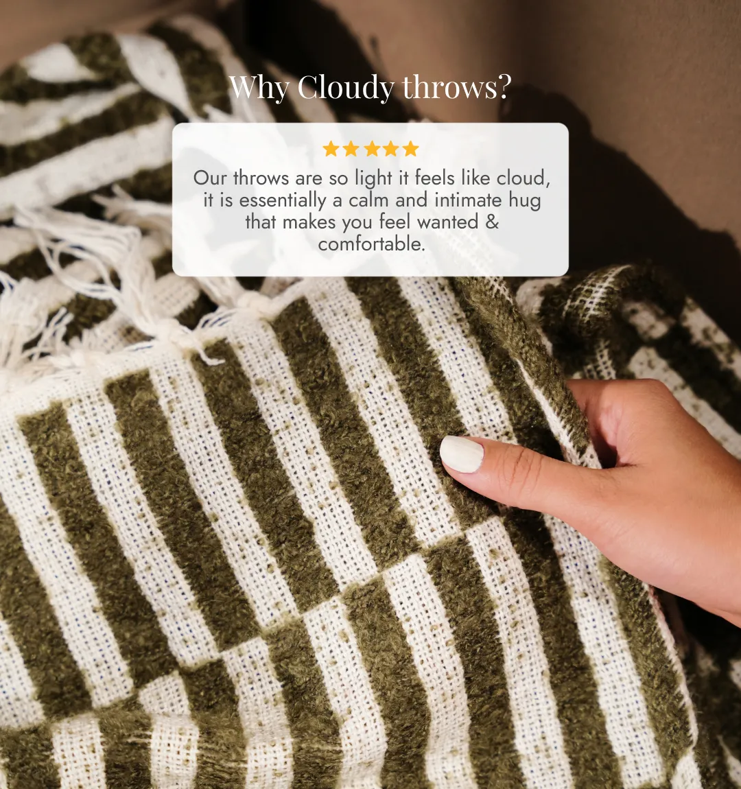 Cloudy Sofa Blanket - Emerald Moss Checkered - Image 7