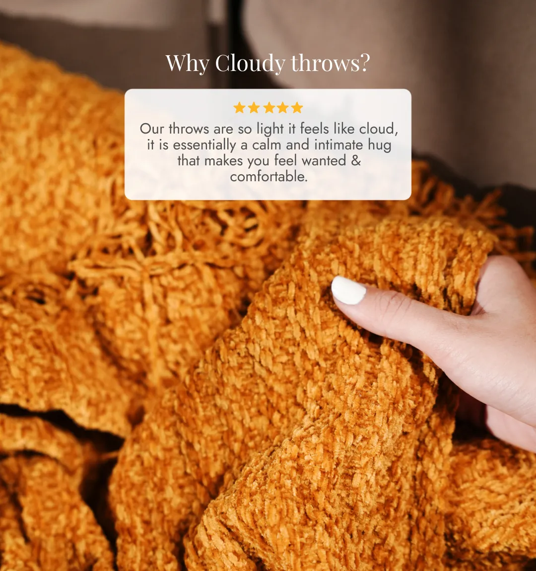 Cloudy Sofa Blanket - Mustard Meadow - Image 7