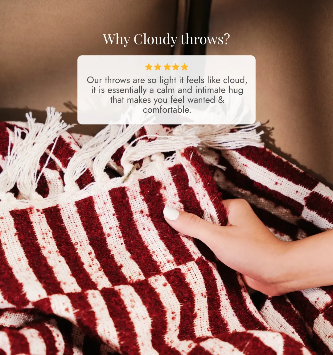 Cloudy Sofa Blanket - Rosewood Checkered - Image 7