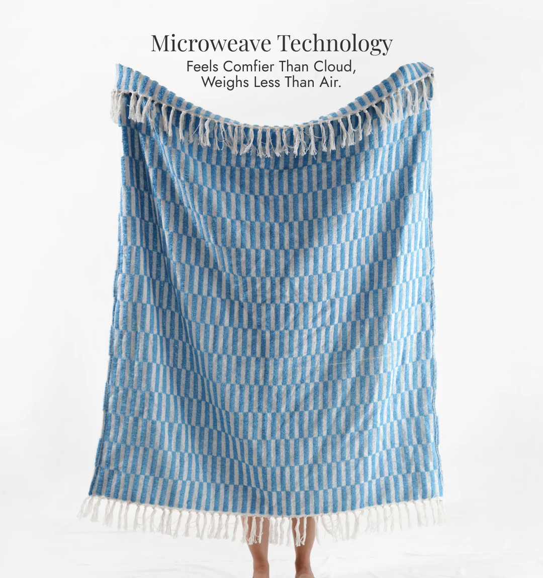 Cloudy Sofa Blanket- Skyline Checkered - Image 3