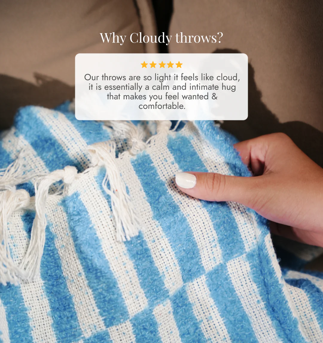Cloudy Sofa Blanket- Skyline Checkered - Image 7