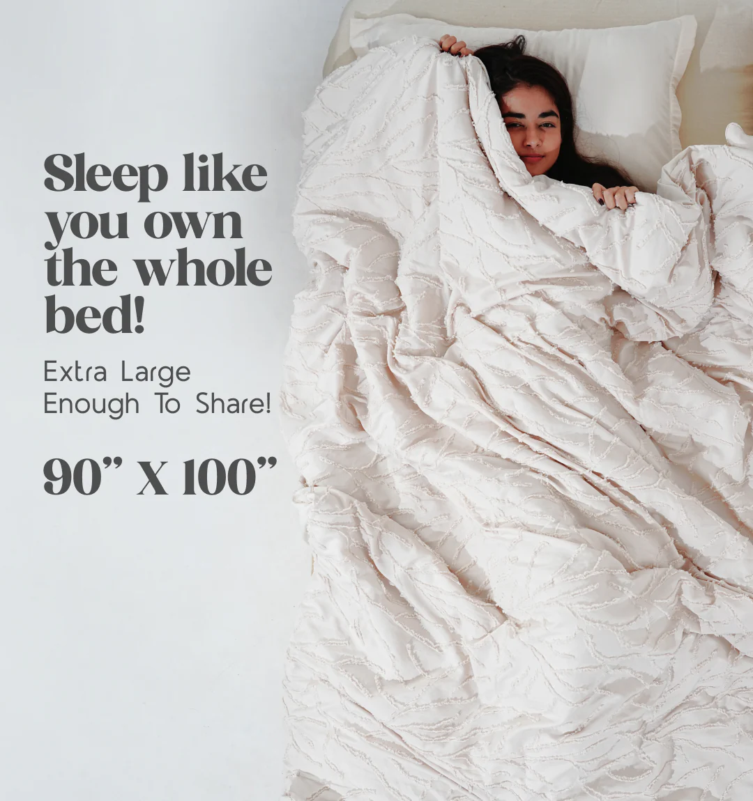 Midnight Air Threaded Comforter - Vanilla - Image 4
